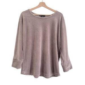 NWT Carre Noir Textured Top Large Blush Soft Casual Comfort Pretty Waffle